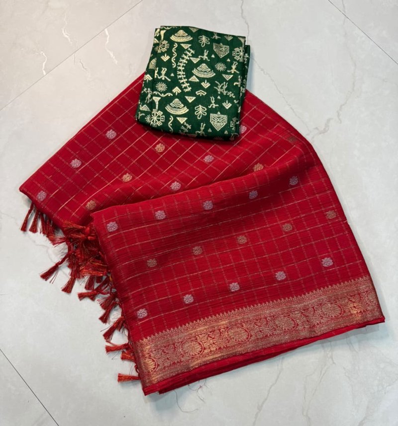 Tew Chinon Crepe Silk Fancy Sarees